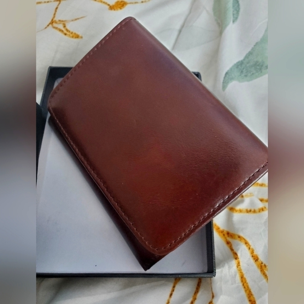 Leather men's wallet engraved NEW